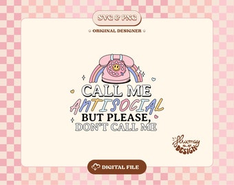 Antisocial Introvert Retro Design: PNG, SVG File (Digital Download)