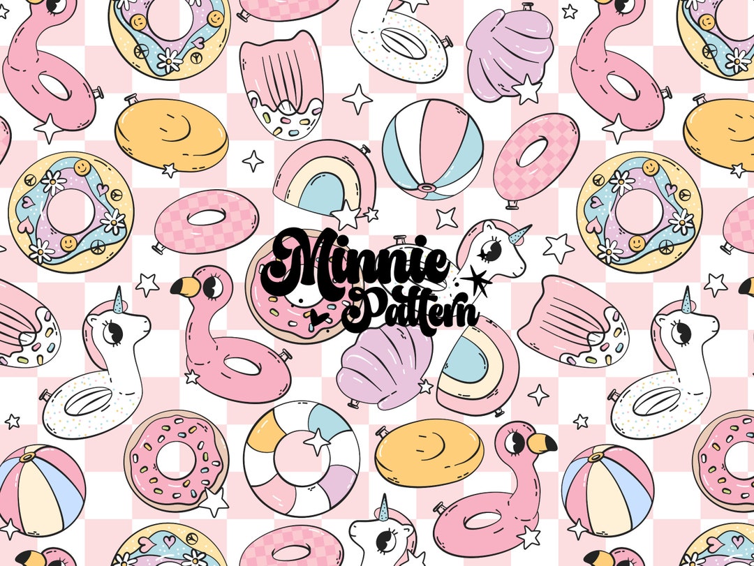 Pool Float Pattern Retro Summer Pool Float Pattern: Unicorns, Flamingos (digital Download ...