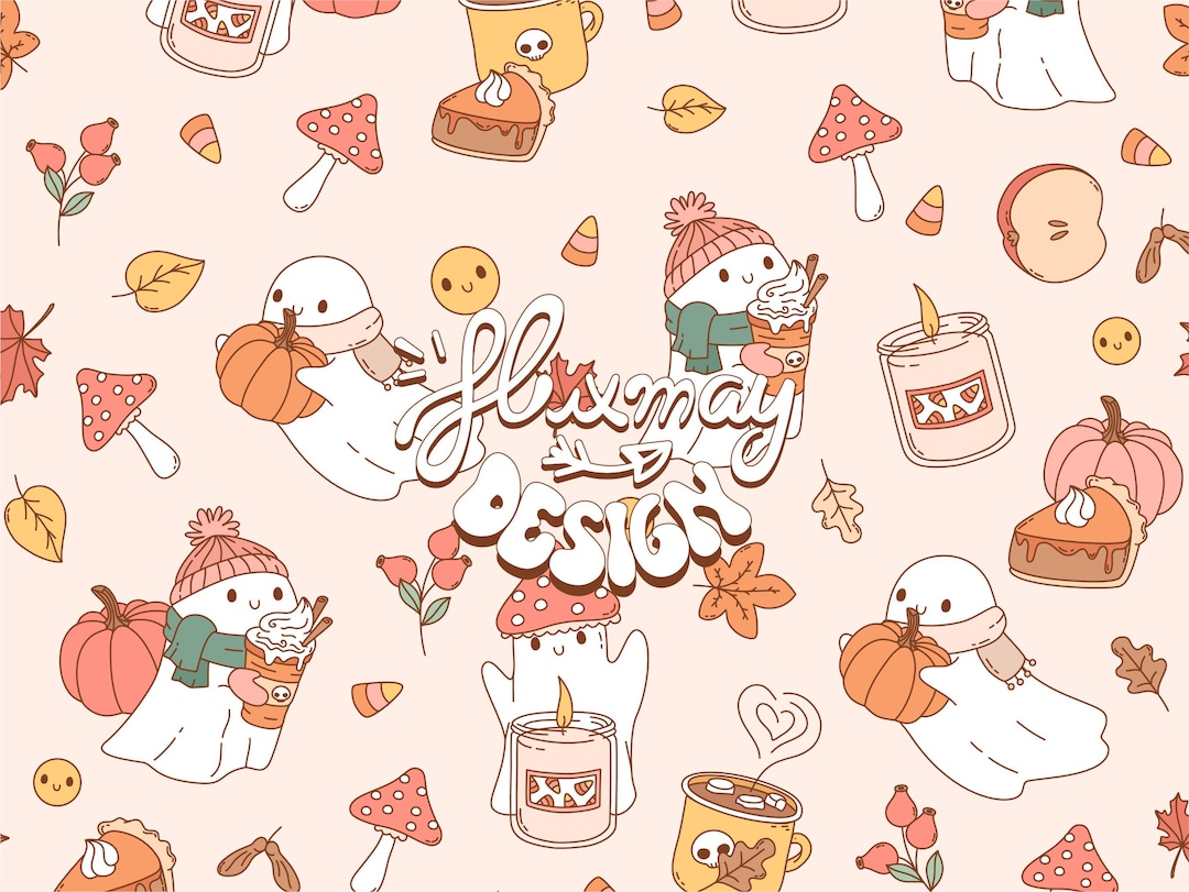 Seamless Pattern Retro Halloween Digital Paper - Vintage Sublimation ...