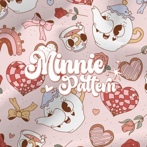 Beauty and the beast inspired seamless pattern, Belle repeated sublimation digital paper with teapot
