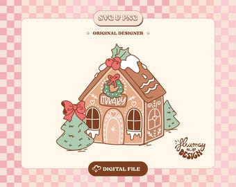 Christmas Gingerbread Library SVG PNG: Booktok Design (Digital Download)