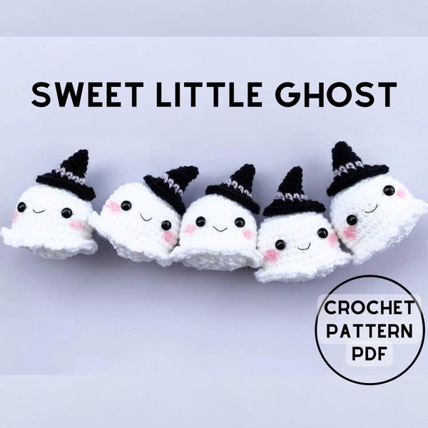 Sweet Little Ghost Crochet Pattern Download pdf,Very Easy Small Ghost Crochet PDF,Amigurumi Ghost Pattern SVG,Baby Ghost Mini Amigurumi svg