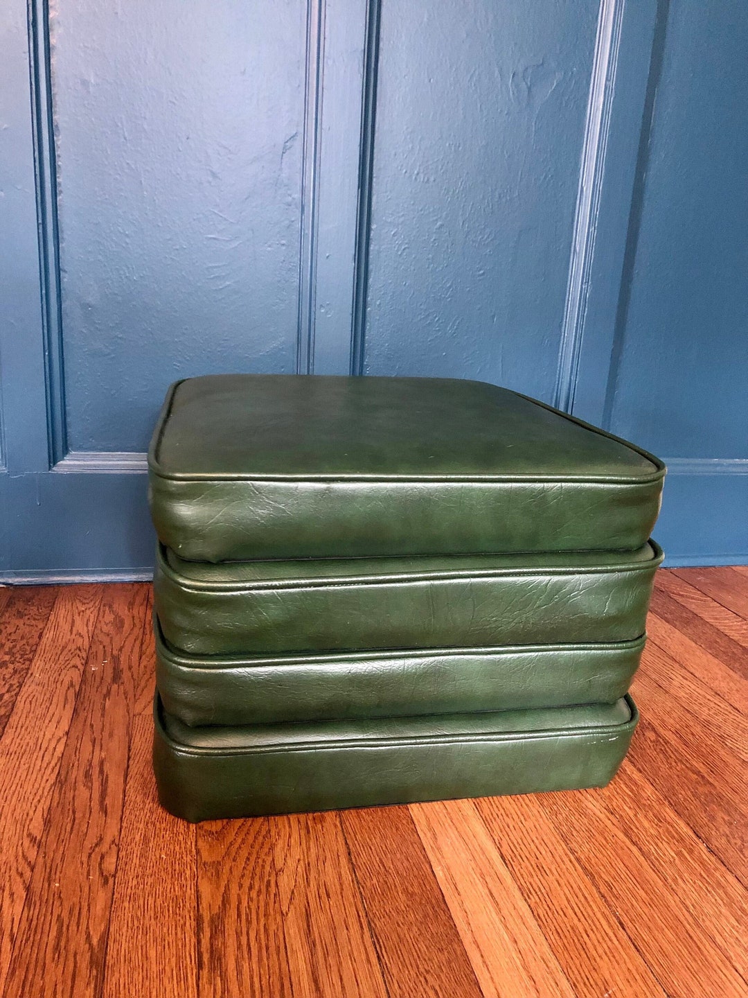 Vintage Mid Century Stacked Cushion Ottoman 4 Floor Pillow Etsy