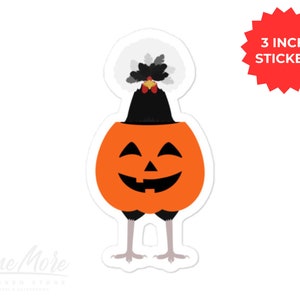 Spooky Halloween Chicken Pumpkin Funny Sticker