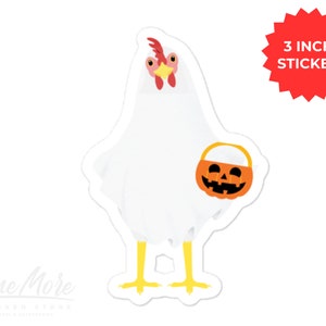 Spooky Halloween Chicken Ghost Funny Sticker