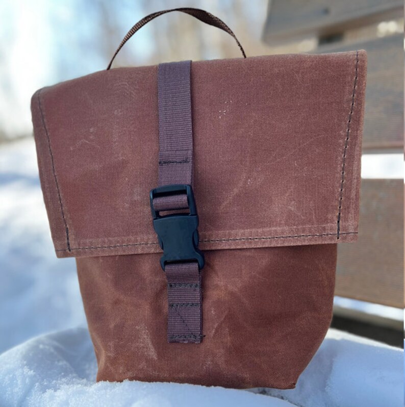 Waxed Canvas Rolltop Lunch Tote Etsy