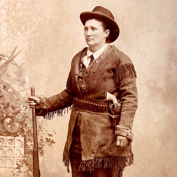 CALAMITY JANE aka Martha Jane Cannary Sharpshooter & Storyteller in Wild Bill's Wild West Show Classic Vintage Photo Picture Print