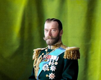 TSAR NICHOLAS II Romanov Colorized Glossy Poster Portrait Picture Photo Anastasia Russia decor