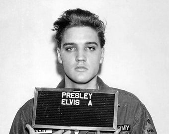 Singer Elvis Presley King of Rock Mug Shot Arrest Picture Poster Photo Print Poster