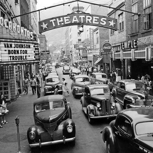 1946 Downtown Welch West Virginia Cars in Front of Theater Vintage Retro Old Picture Poster Photo Print