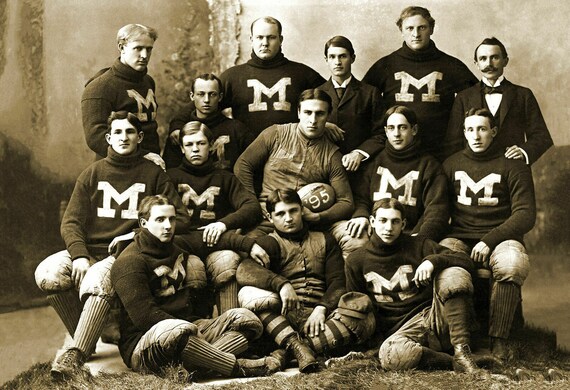 1895 University of Michigan Football Team Classic Retro College