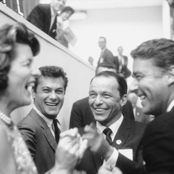 Frank Sinatra Peter Lawford w/ Wife Pat Kennedy Lawford and Tony Curtis 1960 Democratic National Convention Rat Pack Picture Poster Photo