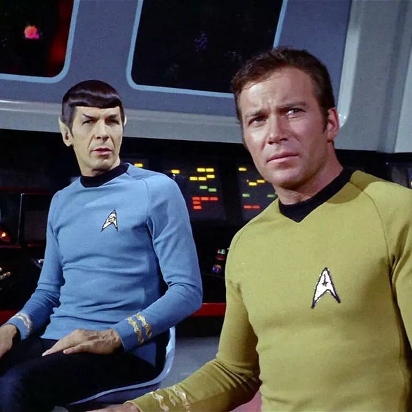 Spock  and Captain Kirk from Original Star Trek SCI FI TV Show Classic Portrait Picture Poster Photo Print