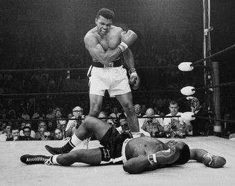 MUHAMMAD ALI Knocks Out Sonny Liston Iconic Boxing KO Picture Poster Photo Print