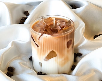 Iced coffee candle - Iced latte candle - Coffee candle - Drink candle - Natural with soy wax and gel wax - Grace scent