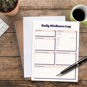 Daily Wellness Journal, Fitness Planner
