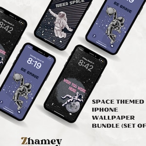 Space Themed Motivational Phone Wallpapers | Cute Astronaut iPhone Wallpapers Instant Download | Set of 3 Bundle | Instant Download