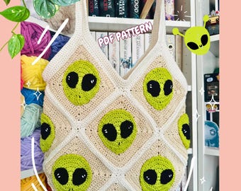 Patrón de crochet para bolso de mano extraterrestre