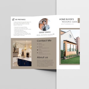 Real Estate Buyers Brochure | Real Estate Buying Guide | Real Estate Agent Marketing | Editable Brochure | Canva | Realtor Marketing Guide