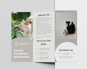 Cleaning Business Brochure Template: Editable Marketing Pamphlet (Canva)