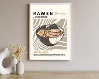 Ramen väggkonsttryck: Retro japansk matposter (digital nedladdning)
