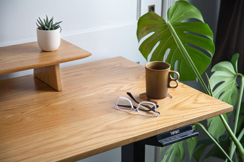 Solid Wood Standing Desk White Oak Handcrafted Adjustable Etsy