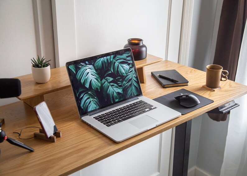 Solid Wood Standing Desk White Oak Handcrafted Adjustable Etsy