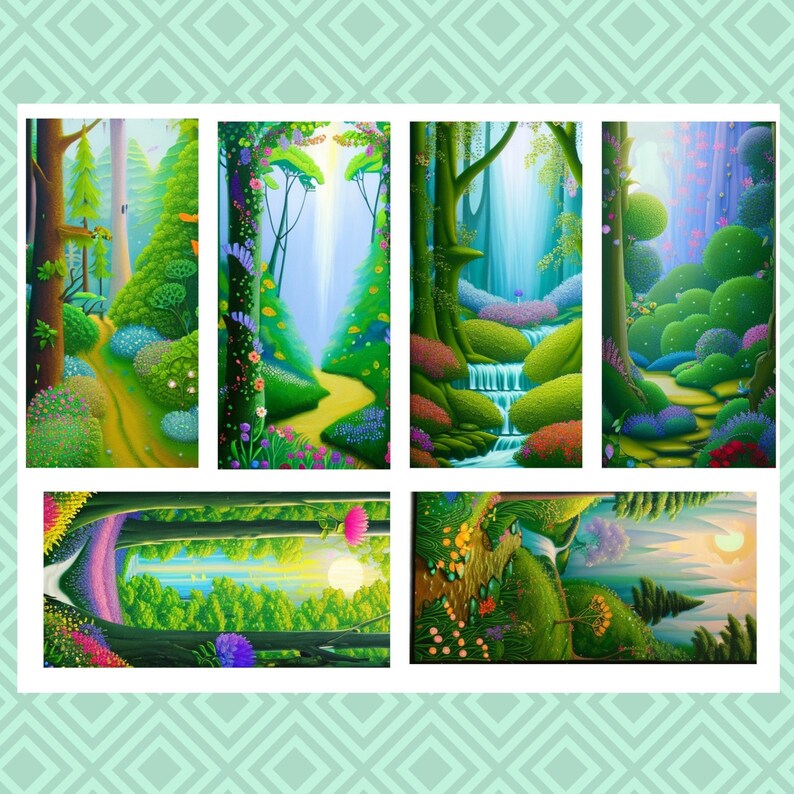 Fantasy Forest Printable Paper Digital Download Scrapbooking Journaling ...