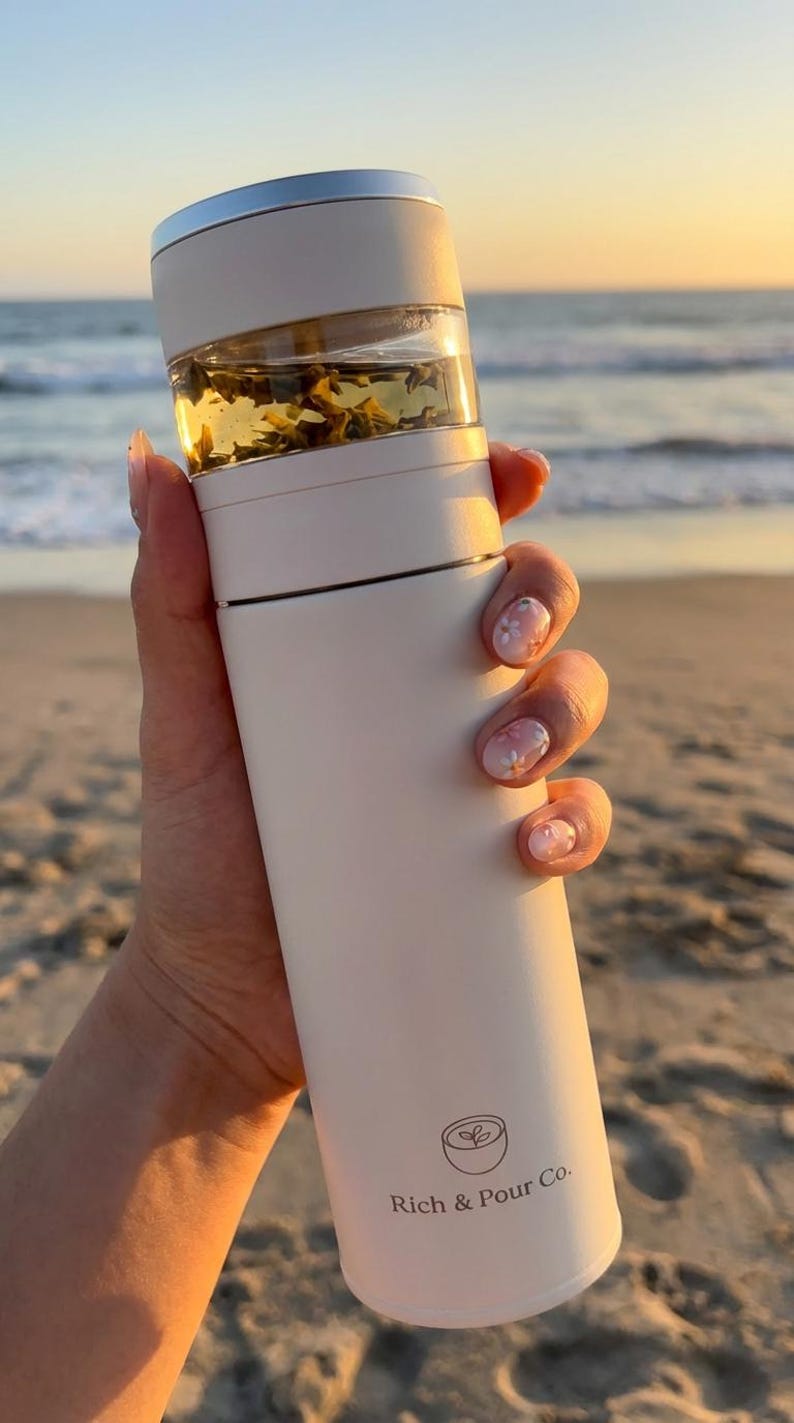 Travel Mug Stainless Steel Thermos with Tea Infuser to Steep Loose Leaf Tea image 1