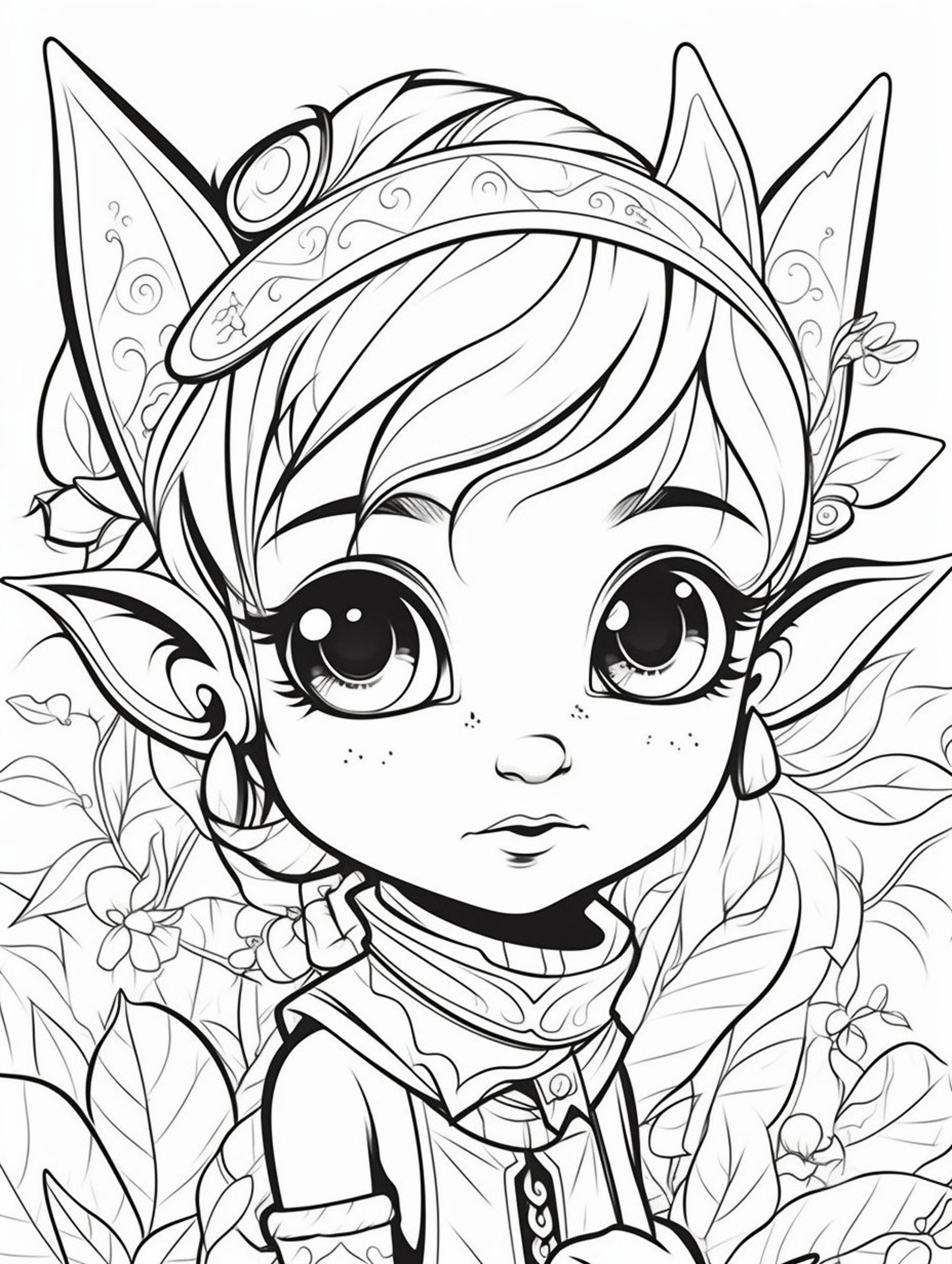 Elf Coloring Pages for Kids Instant Download Printable - Etsy