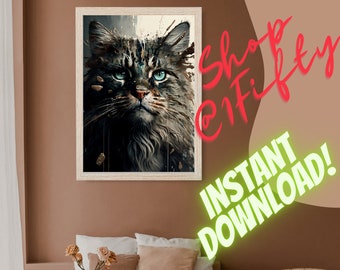 Instant Download Printable Ai-generated Abstract Digital Wall - Etsy