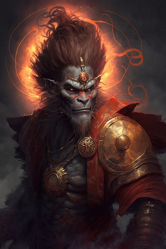 Instant Download Printable Sun Wukong Monkey King Wall Art AI Generated  Home & Office Decor High-quality Multi-size - Etsy