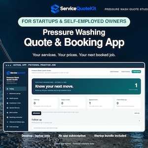 Pressure Washing Quote & Booking App for Startups, Self-Employed Owners | Desktop Download