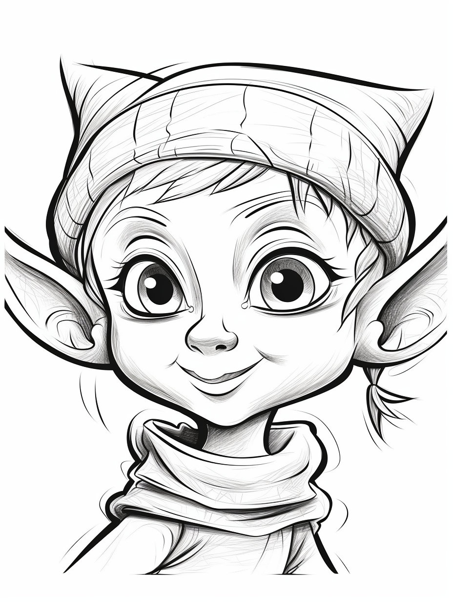 Elf Coloring Pages for Kids Instant Download Printable - Etsy