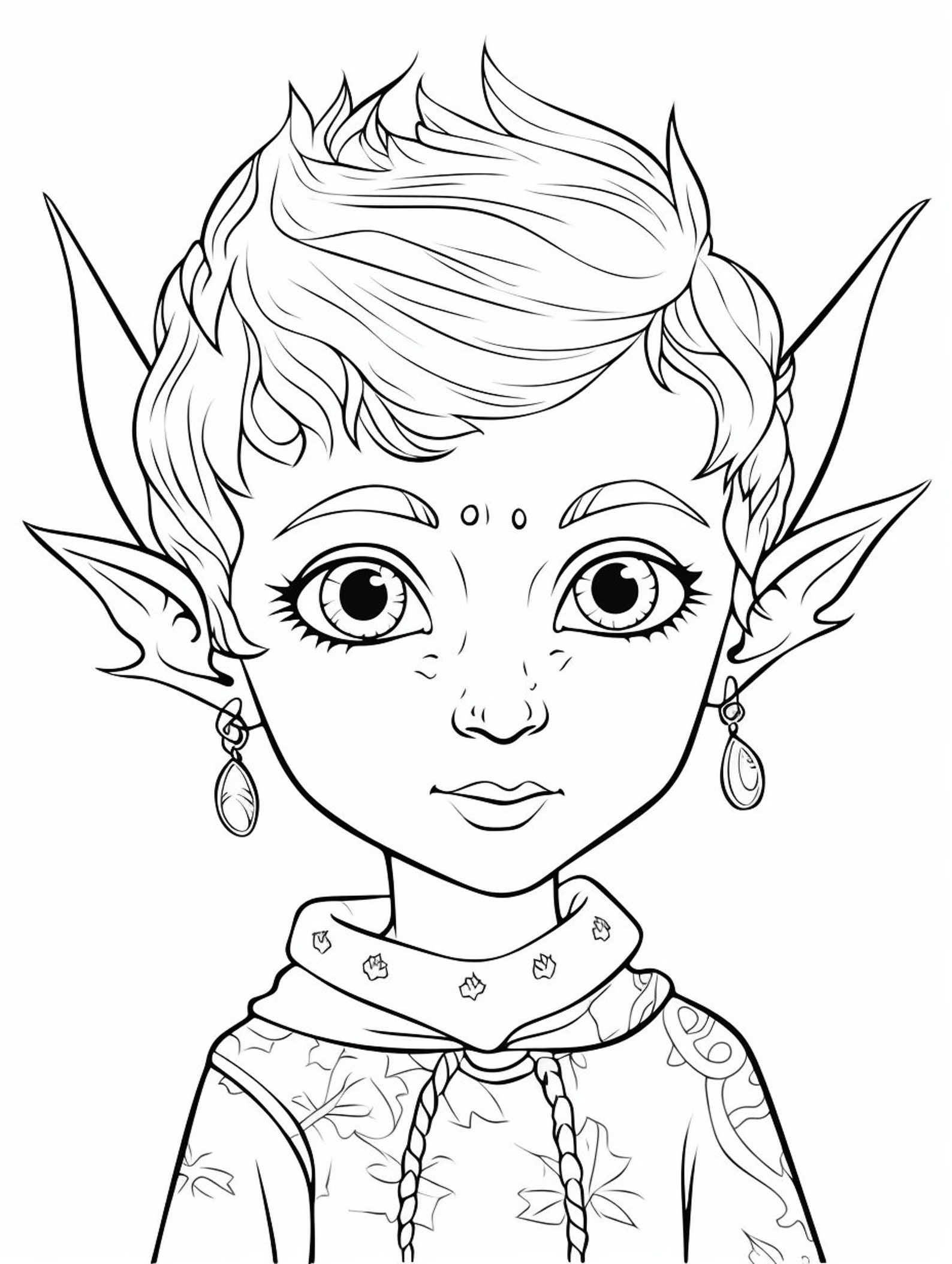 Elf Coloring Pages for Kids Instant Download Printable - Etsy