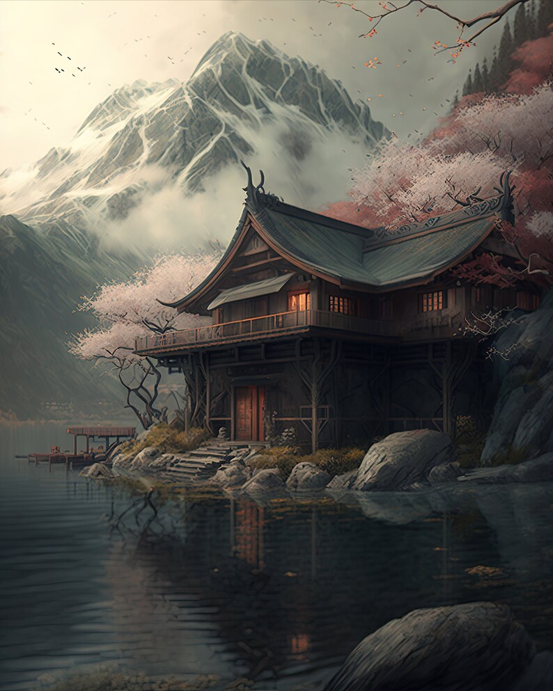 Instant Download Printable Aigenerated Digital Wall Art Japanese