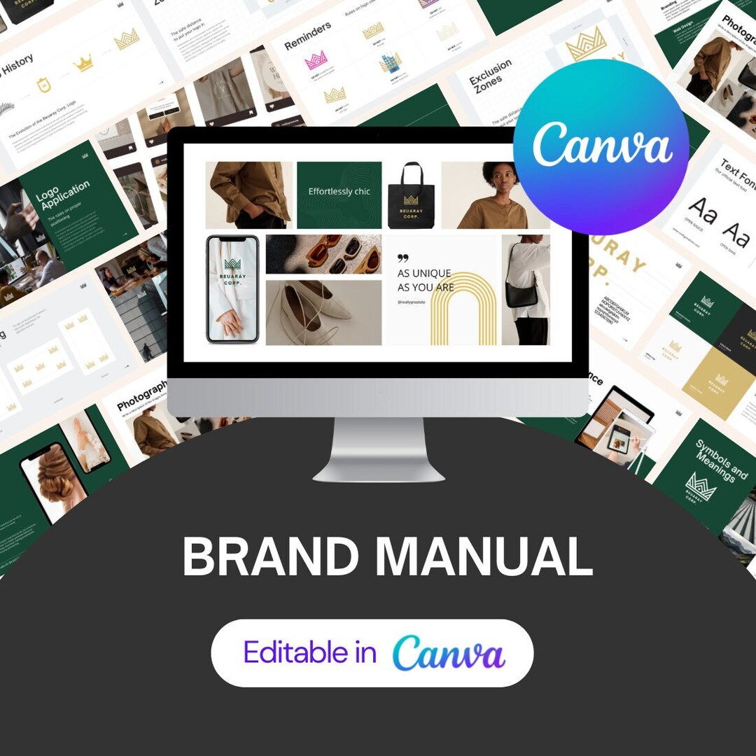 Complete Branding Kit in Canva | Editable Logo Design, Brand Manual ...