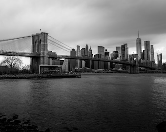 Brooklyn Bridge View NYC New York City B&W Art Canvas, Acrylic Print, Aluminum Metal Prints, Photo Print, Wall Art Decor, Nature Decor