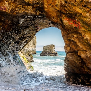 Shark Fin Cove Beach Santa Cruz Pacific Ocean Canvas, Acrylic,  Aluminum Metal Print, Paper Print, Wall Art Decor, Nature Decor