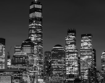 NYC New York City Skyline World Trade Center B&W fine Art, Canvas, Acrylic, Aluminum Metal, Paper Photo Print, Wall Art, Nature Decor