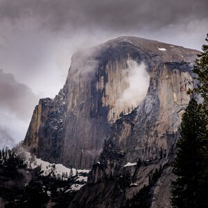 Yosemite National Park Half Dome Snow Golden Hour Canvas, Acrylic,  Aluminum Metal Print, Paper Print, Wall Art Decor, Nature Decor