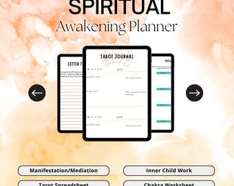 Digital Planner Template for Spiritual Awakening | Self-Discovery Journal | Mindfulness & Manifestation Workbook
