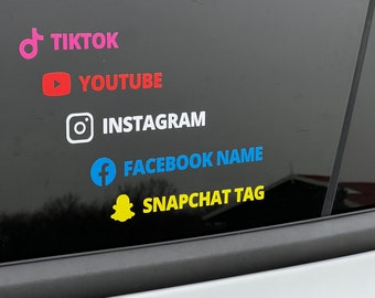 Social Media Tags | Stickers | Car, Window, Bumper | Color Vinyl | AlphaStick.nl
