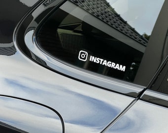 Calcomanía de vinilo personalizada con nombre de Instagram - Calcomanía personalizada con nombre de usuario de IG - Calcomanía de vinilo para auto - Calcomanía de vinilo para ventana de auto para redes sociales