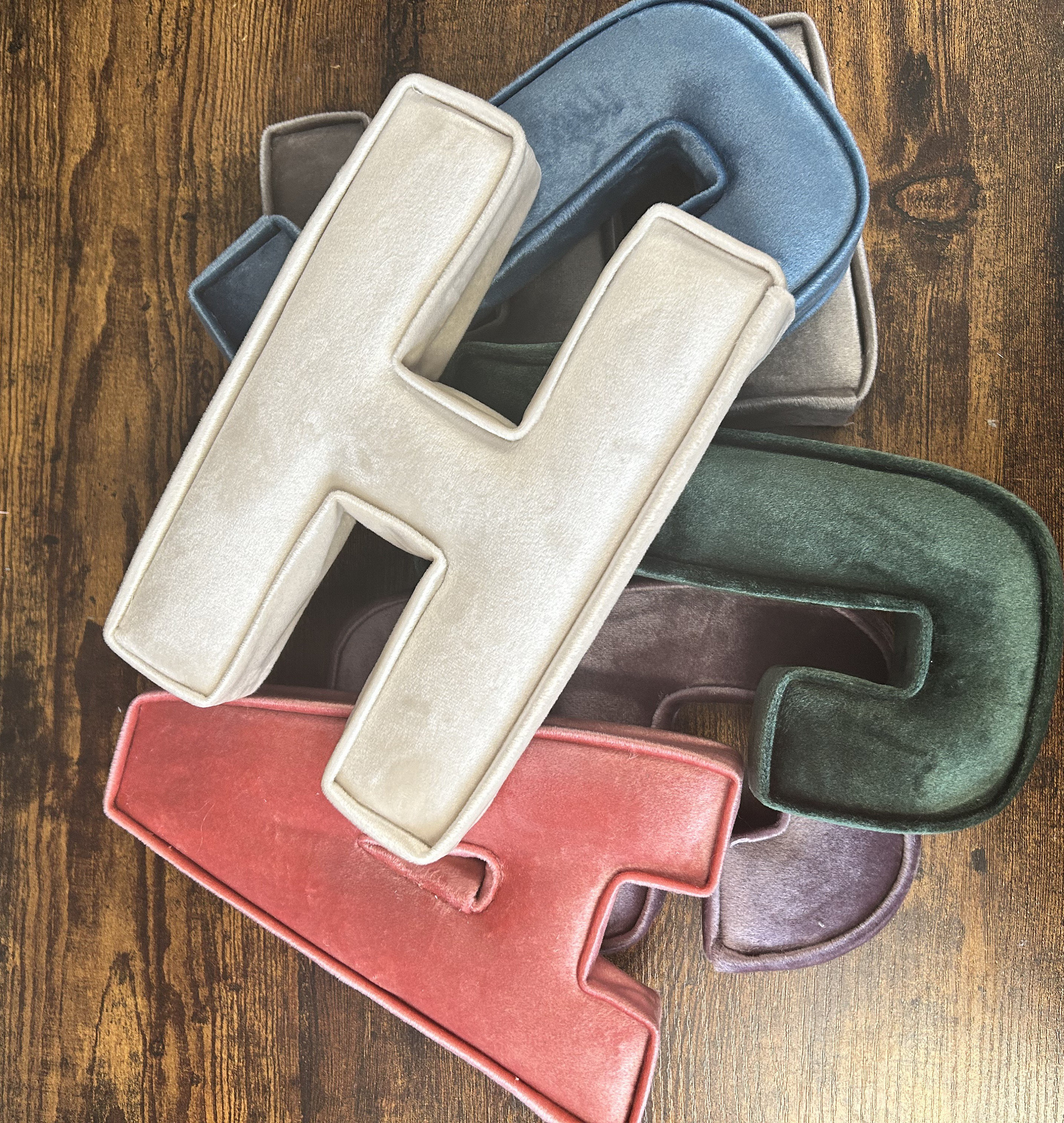 Velvet fabric letters