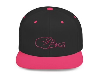 Anti-luck - Flat bill snapback hat - crossed fingers