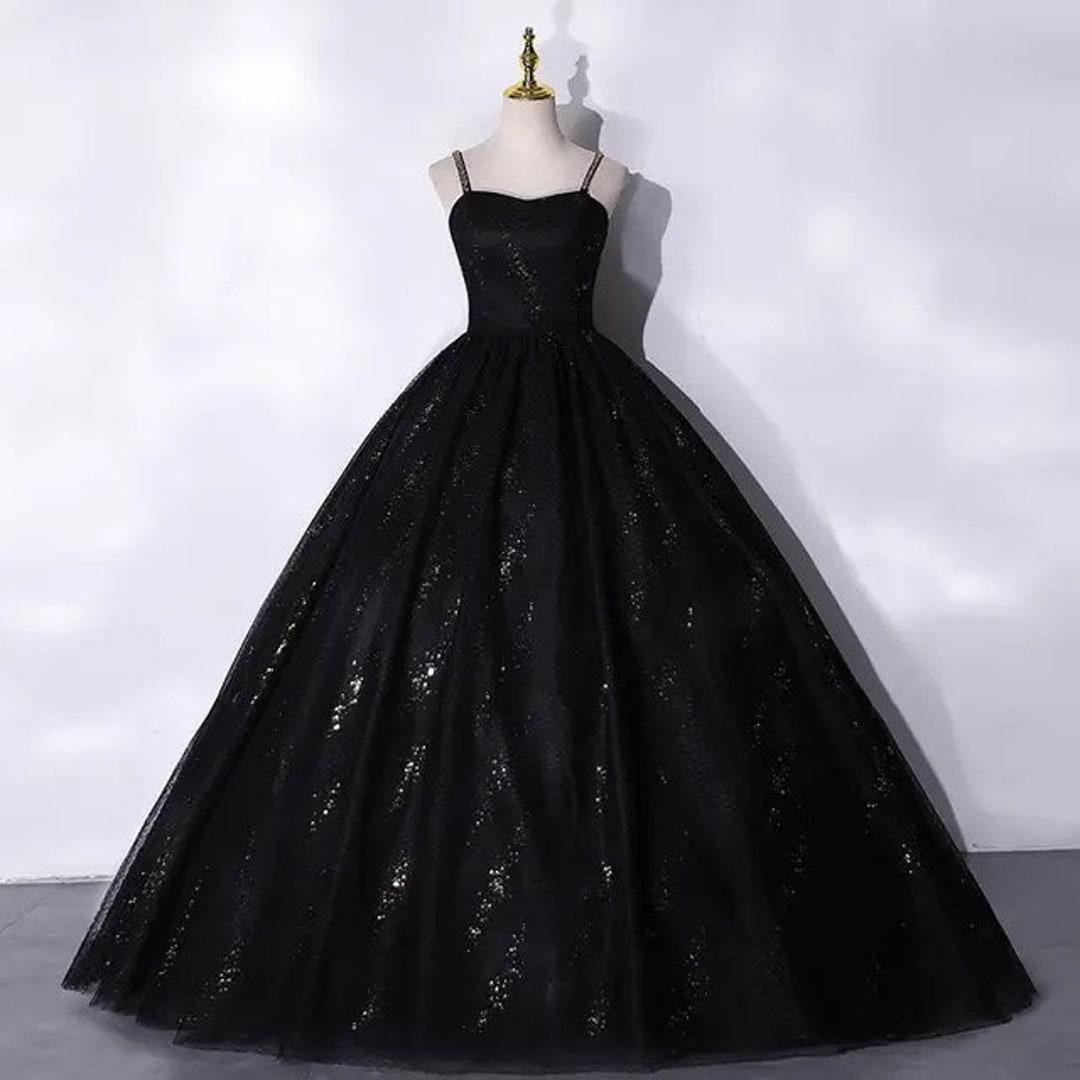 Black Wedding Dress Black Prom Dress Corset Gothic Ball Gown - Etsy