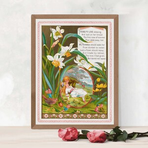 Cartel de impresión de arte vintage de San Valentín / Tarjeta de felicitación de 1800, arte histórico, regalo del día de San Valentín, arte romántico, amor y regalo de arte romántico