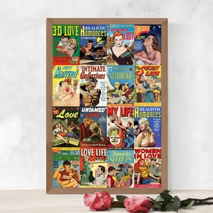 Vintage Romance Comic Book Poster | Comic Book Covers, Comics Fan Gift, Game Room Decor, 40s & 50s Comic Books, Comic Collector Gift