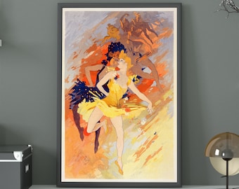 Parisian Dancers Poster | Moulin Rouge Artwork, Paris Cabaret, Dancer Art Poster, Fine Art Print, Art Gallery Poster, Vintage French Poster